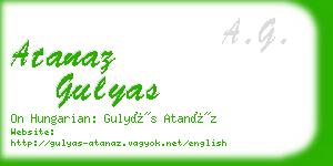 atanaz gulyas business card